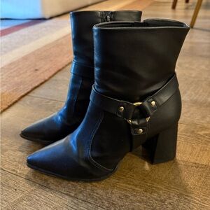 Black Leather Ankle Boots